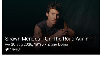 ️ Shawn Mendes Ticket - Ziggo Dome - 20 augustus 2025 beschikbaar voor biedingen