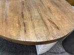 Salontafel wit staal mango hout 90 cm van 469 nu 59, Ophalen, Rond, 50 tot 100 cm, Zo goed als nieuw