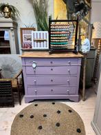 Antieke ladekast commode dressoir linnenkast meidenkast roze, Ophalen, 100 tot 150 cm, Zo goed als nieuw, 3 of 4 laden