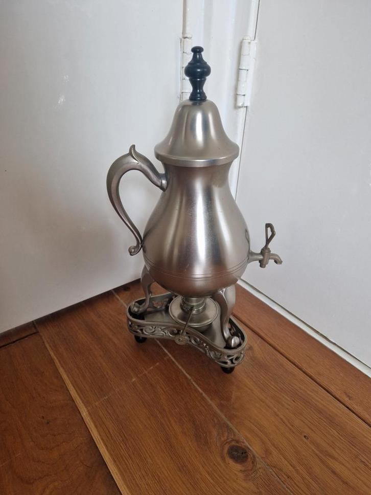 Antieke DOVO Theepot met Kraan, Antiek en Kunst, Antiek | Tin, Ophalen of Verzenden