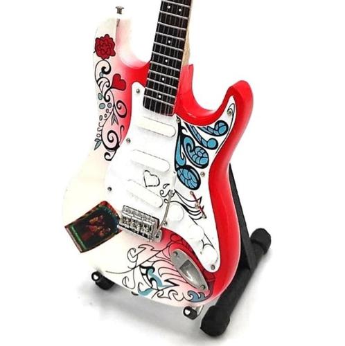 Jimi Hendrix gekleurd miniatuur gitaar hout 25cm mini guitar, Verzamelen, Muziek, Artiesten en Beroemdheden, Nieuw, Foto of Kaart