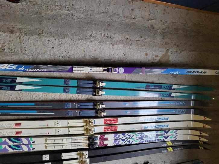 Partij langlauflatten, -stokken en -schoenen, Sport en Fitness, Skiën en Langlaufen, Gebruikt, Overige typen, Langlaufen, Overige merken