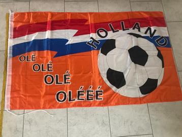 Oranje voetbal vlag 146x88 cm. beschikbaar voor biedingen