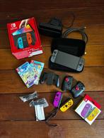 Nintendo Switch OLED + 4 Joy-Cons + 2 Games + 256 GB microSD, Met games, Met 2 controllers, Zo goed als nieuw, Switch OLED