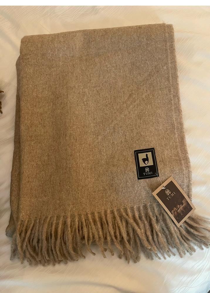 !NIEUW! Baby Alpaca plaid Tumi Camelkleur, Huis en Inrichting, Woonaccessoires | Plaids en Woondekens, Nieuw, Ophalen of Verzenden