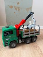 Bruder MAN TGA houttransportwagen met laadkraan, Ophalen of Verzenden, Zo goed als nieuw