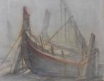 Aquarel "Oude zeilboot" (gesigneerd unicum), Antiek en Kunst, Ophalen of Verzenden