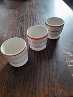 3 Regout Maastricht eierdopjes creme/oranje/zwart, Ophalen of Verzenden