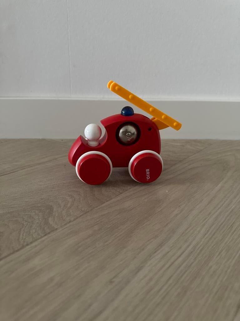 Brio Houten Brandweerwagen - Zo Goed Als Nieuw!, Ophalen of Verzenden, Zo goed als nieuw, Duw- of Trekspeelgoed