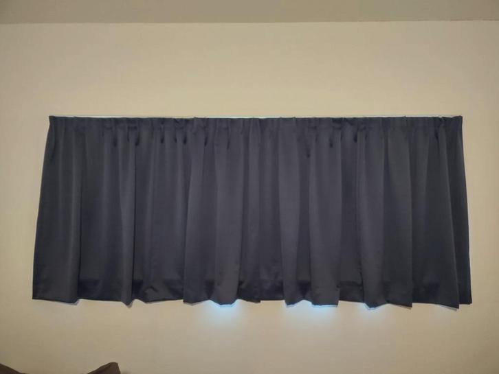 Verduistergordijnen blauw, Huis en Inrichting, Stoffering | Gordijnen en Lamellen, Zo goed als nieuw, 100 tot 150 cm, 200 cm of meer