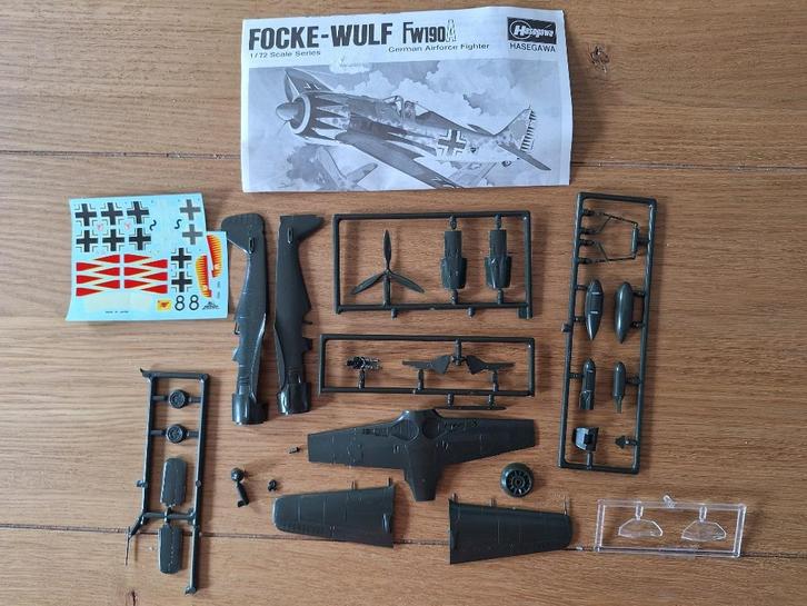 1:72 1/72 Hasegawa Focke-Wulf Fw190A German Airforce Fighter, Hobby en Vrije tijd, Modelbouw | Vliegtuigen en Helikopters, Zo goed als nieuw