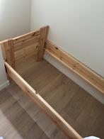 1-persoonsbed hout met lattenbodem, Huis en Inrichting, Ophalen, Eenpersoons, Wit, Zo goed als nieuw