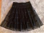 Gothic rok zwart 3 lagen halflang Divided maat 42 met biezen, Divided, Zwart, Maat 42/44 (L), Ophalen of Verzenden