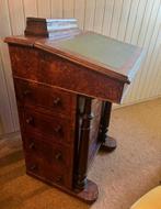 Antieke Secretaire/Schrijftafel met Leer, Ophalen