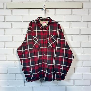 Wrangler Shacket Maat 2XL Rood Zwart Ruit Cowboy Fleece beschikbaar voor biedingen