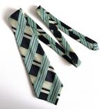 Vintage stropdas - zwart en mint kleurig, Kleding | Heren, Stropdassen, Ophalen of Verzenden, Zo goed als nieuw, Zwart, Met patroon