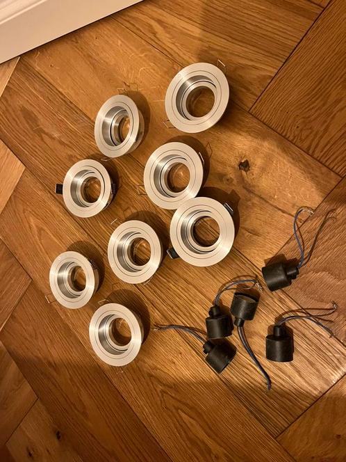 Zilveren inbouwspotjes ZGAN, Huis en Inrichting, Lampen | Spots, Zo goed als nieuw, Ophalen
