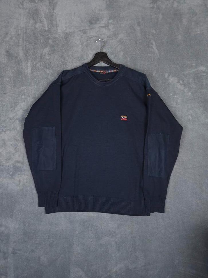 Paul en Shark Trui XXL Navy Blauw Wol Elleboogstukken, Kleding | Heren, Truien en Vesten, Zo goed als nieuw, Overige maten, Blauw