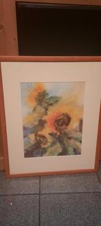 Zonnebloemen Aquarel Schilderij, Antiek en Kunst, Ophalen of Verzenden