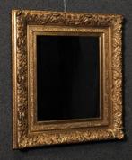 Antiek vergulde ornamentlijst, 19e eeuw, met spiegel., Ophalen, Rechthoekig, 50 tot 100 cm, Minder dan 100 cm