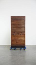 Antieke eikenhouten notaris kast met twee roldeuren, Antiek en Kunst, Antiek | Meubels | Kasten, Ophalen