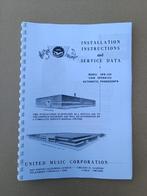 Service Manual: United UPA100 (1957) jukebox nieuw !!, Verzenden, Nieuw, 1970 tot heden, Wurlitzer
