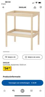 IKEA Sniglar Commode incl. aankleedkussen, Minder dan 75 cm, 50 tot 70 cm, Zo goed als nieuw, Opstaande rand