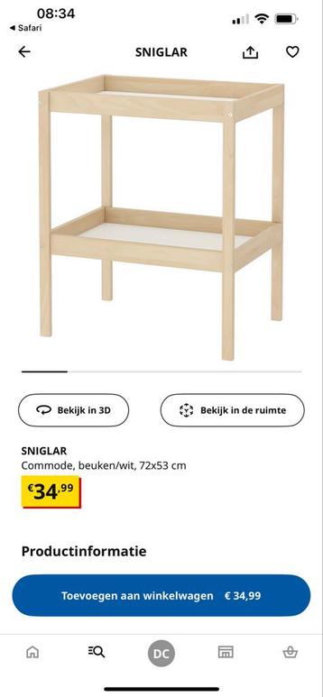 IKEA Sniglar Commode incl. aankleedkussen beschikbaar voor biedingen