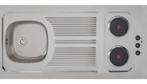 RVS werkblad CTAT1200 met spoelbak + elektrische kookplaat, Ophalen, 100 tot 150 cm, Nieuw, Grijs