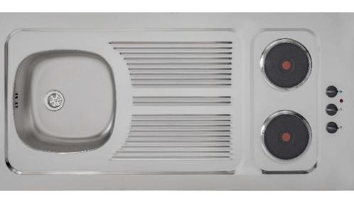 RVS werkblad CTAT1200 met spoelbak + elektrische kookplaat, Huis en Inrichting, Keuken | Keukenelementen, Nieuw, Minder dan 100 cm