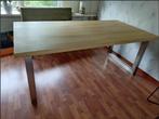 Massief Eiken Eettafel, XL: 194 x 100. RVS poten, Huis en Inrichting, Tafels | Eettafels, Ophalen, Gebruikt, 100 tot 150 cm, Eikenhout