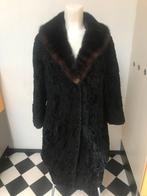 Zwarte bont jas bontjas 40 42 midi halflang, Kleding | Dames, Jassen | Winter, Maat 38/40 (M), Zwart, Ophalen of Verzenden, Zo goed als nieuw