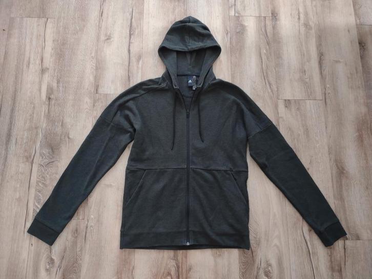 Mooi donkergroen vest met capuchon en rits van Adidas, M., Kleding | Heren, Truien en Vesten, Zo goed als nieuw, Maat 48/50 (M)
