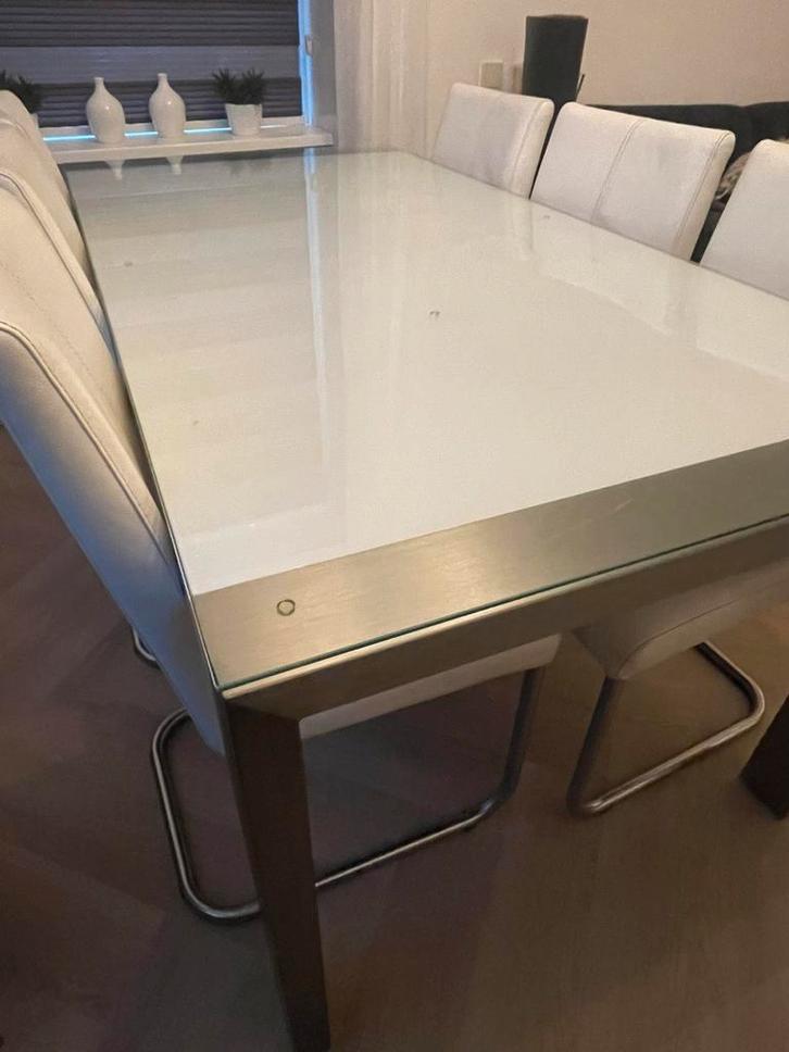 Eetkamer met stoelen en salontafel Desing hoogglans, Huis en Inrichting, Complete eetkamers, Gebruikt, 4 tot 6 stoelen, Ophalen of Verzenden