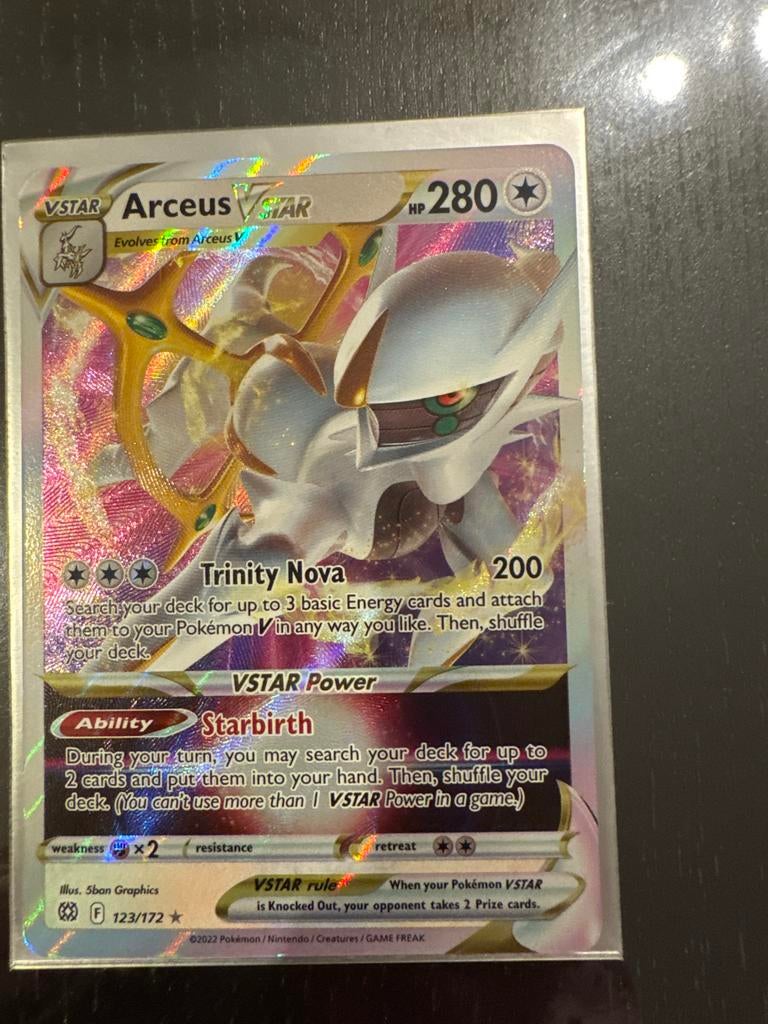Arceus VSTAR - 123/172 - Zilver Tempest, Ophalen of Verzenden, Zo goed als nieuw, Losse kaart, Foil