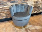 Fauteuil grijs velvet met gouden onderstel nieuw! Woonkamer, Huis en Inrichting, Fauteuils, Ophalen, Nieuw, 50 tot 75 cm