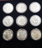 (A390) USA TOPPERS  8X MORGEN DOLLAR en 1X PEACE DOLLAR, Postzegels en Munten, Munten | Amerika, Ophalen of Verzenden, Noord-Amerika