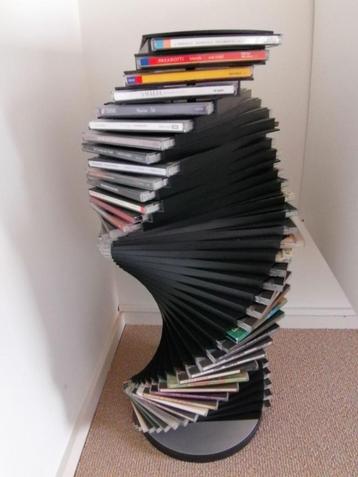 Vintage Spiraal zwart metaal CD opbergrek beschikbaar voor biedingen