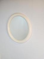 Xl moderne wit ronde spiegel kunststof strak design ‘80, Huis en Inrichting, Woonaccessoires | Spiegels, N, Rond, Ophalen of Verzenden