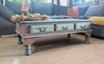 Kleurrijke handgemaakte India ibiza salontafel - 6 lades, Huis en Inrichting, Ophalen of Verzenden, Zo goed als nieuw, Minder dan 50 cm