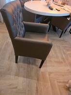 Luxe fauteuil met knopen, Huis en Inrichting, Ophalen, Zo goed als nieuw, 50 tot 75 cm, Leer
