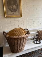 Brocante grote oude rieten mand, bollenmand, Ophalen