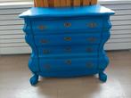 Leuke blauwe buikkast met 4 lades, Ophalen, 50 tot 100 cm, Zo goed als nieuw, 3 of 4 laden