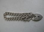 Oude Engelse bedelarmband/armband sterling zilver hartslotje, Sieraden, Tassen en Uiterlijk, Antieke sieraden, Verzenden, Zilver