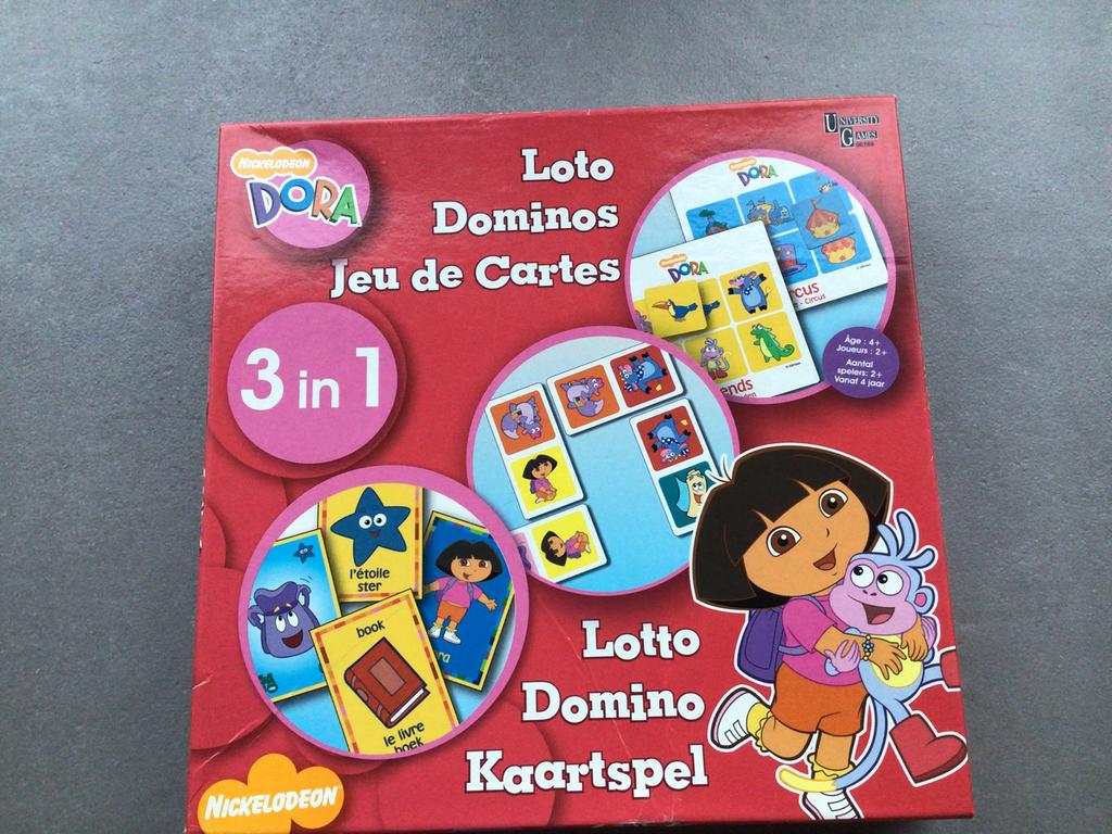 Nickelodeon Dora spellen doos Lotto, Domino en kaartspel, Ophalen, Zo goed als nieuw