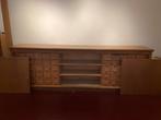 Grote vintage houten ladekast, Huis en Inrichting, Kasten | Dressoirs, Ophalen, Gebruikt, Grenenhout, 200 cm of meer