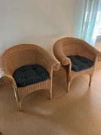 Rieten stoelen, Huis en Inrichting, Stoelen, Ophalen, Twee, Bruin, Riet of Rotan