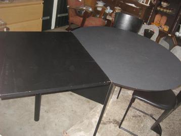 eetkamertafel / hoge tafel rond met vierkant inklapbaar beschikbaar voor biedingen