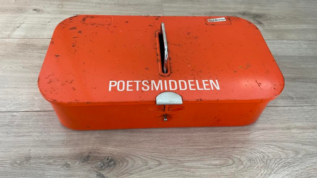 Vintage Brabantia poetsmiddelen trommel met borstels, Ophalen, Overige typen