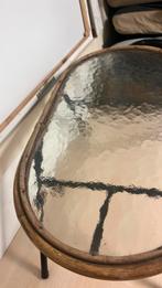 Rotan salon tafel retro, Huis en Inrichting, Tafels | Salontafels, Ophalen, 50 tot 100 cm, Glas, Minder dan 50 cm